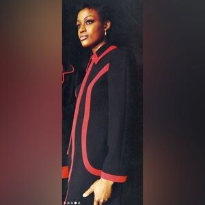 Chic Black and Red Women's Blazer